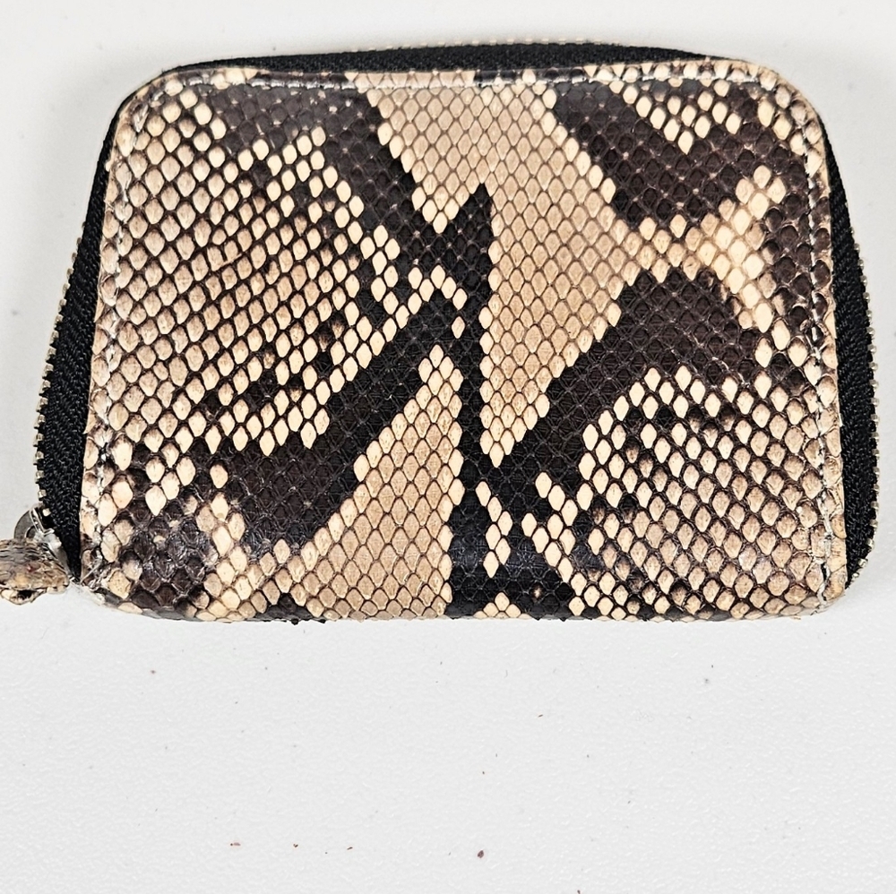 Leighelena Python Zip Around Mini Card Holder Coin Wallet Mini wallet